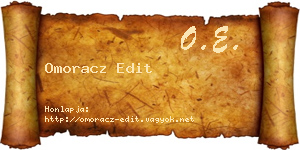 Omoracz Edit névjegykártya